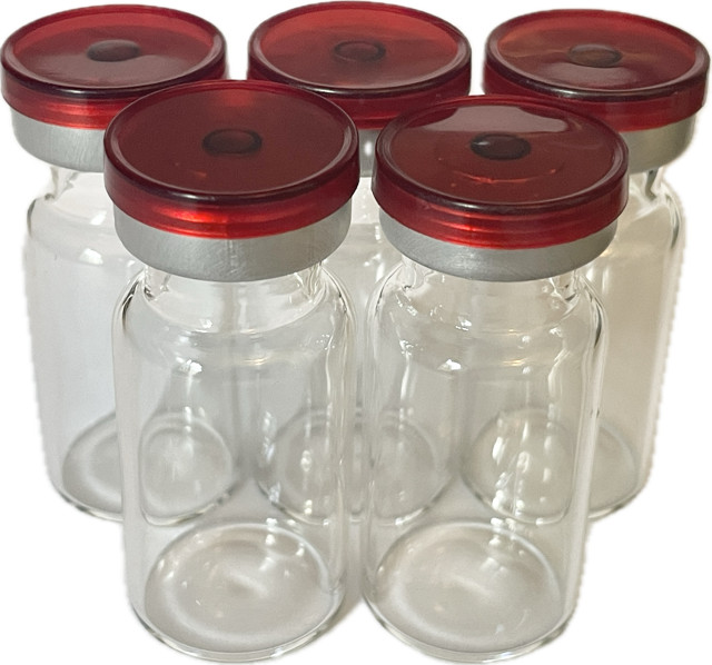 10mL Clear Vials (10) Flip Top Seals (BUYER SEALS W/CRIMPING TOOL NOT INCLUDED)