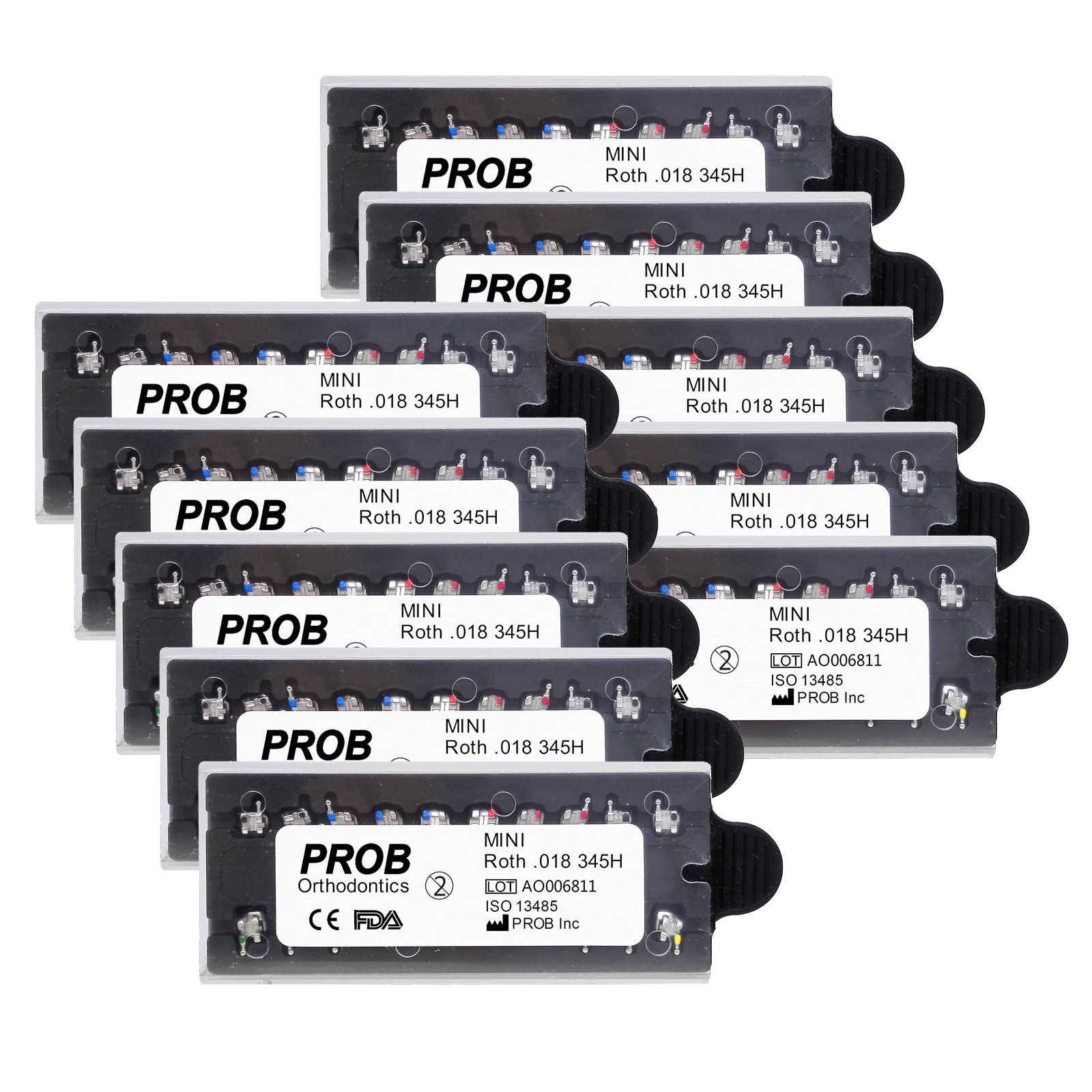 Dental Orthodontic Monoblock Bracket Braces Mini Roth/MBT 018/022 Hooks 3-4-5