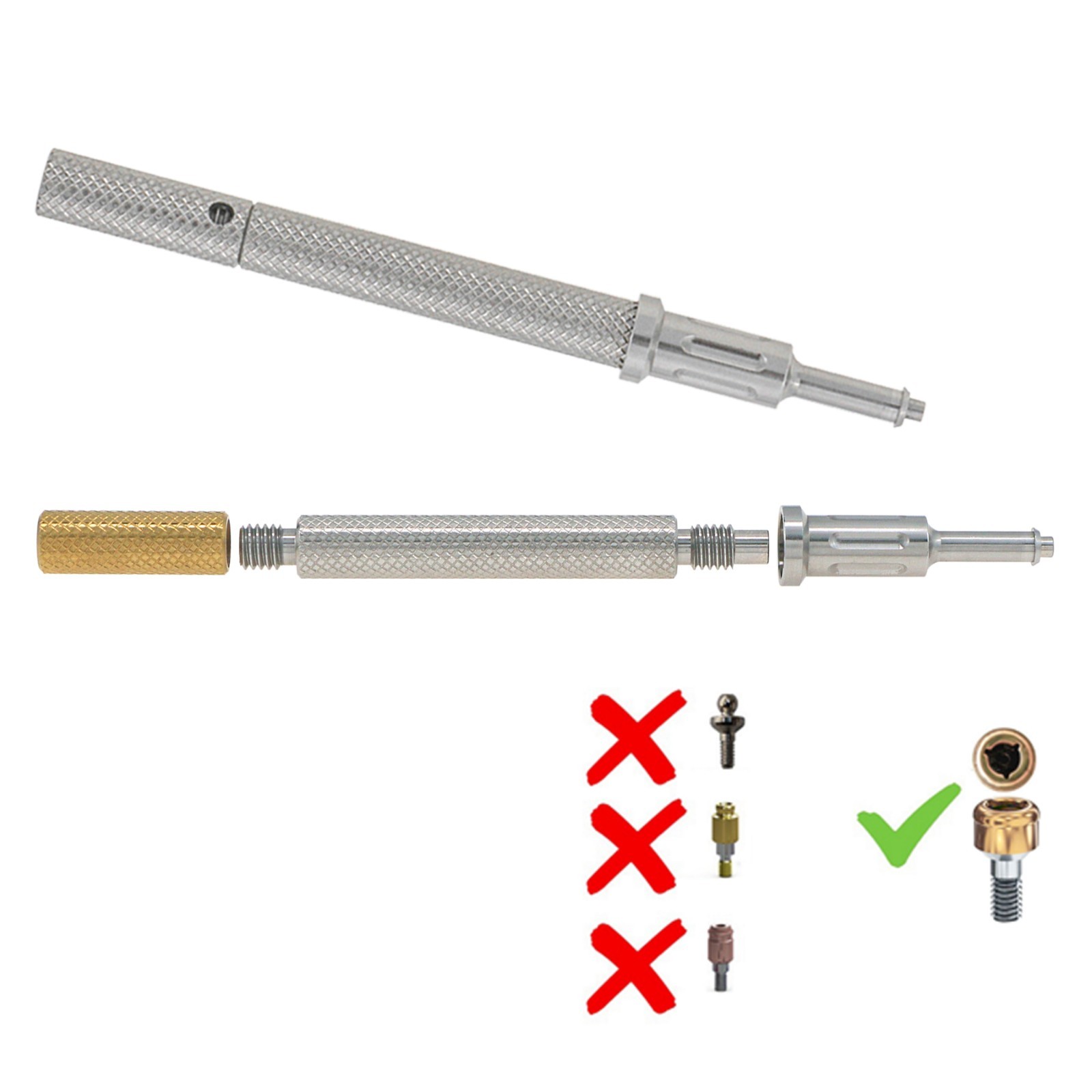 Zimmer TSV 3.5/4.5mm Mis Adin Locator Abutment Male Cap Inserts Tool For 1-5.0mm