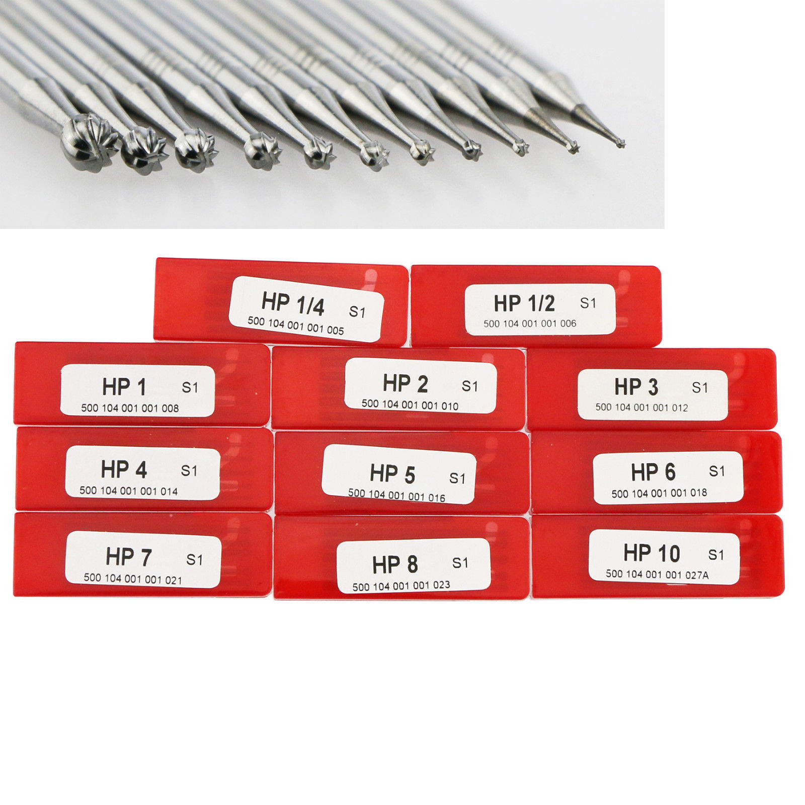 5 Pcs/Box Dental Tungsten Carbide Burs Drill 44.5mm HP for Straight Handpiece