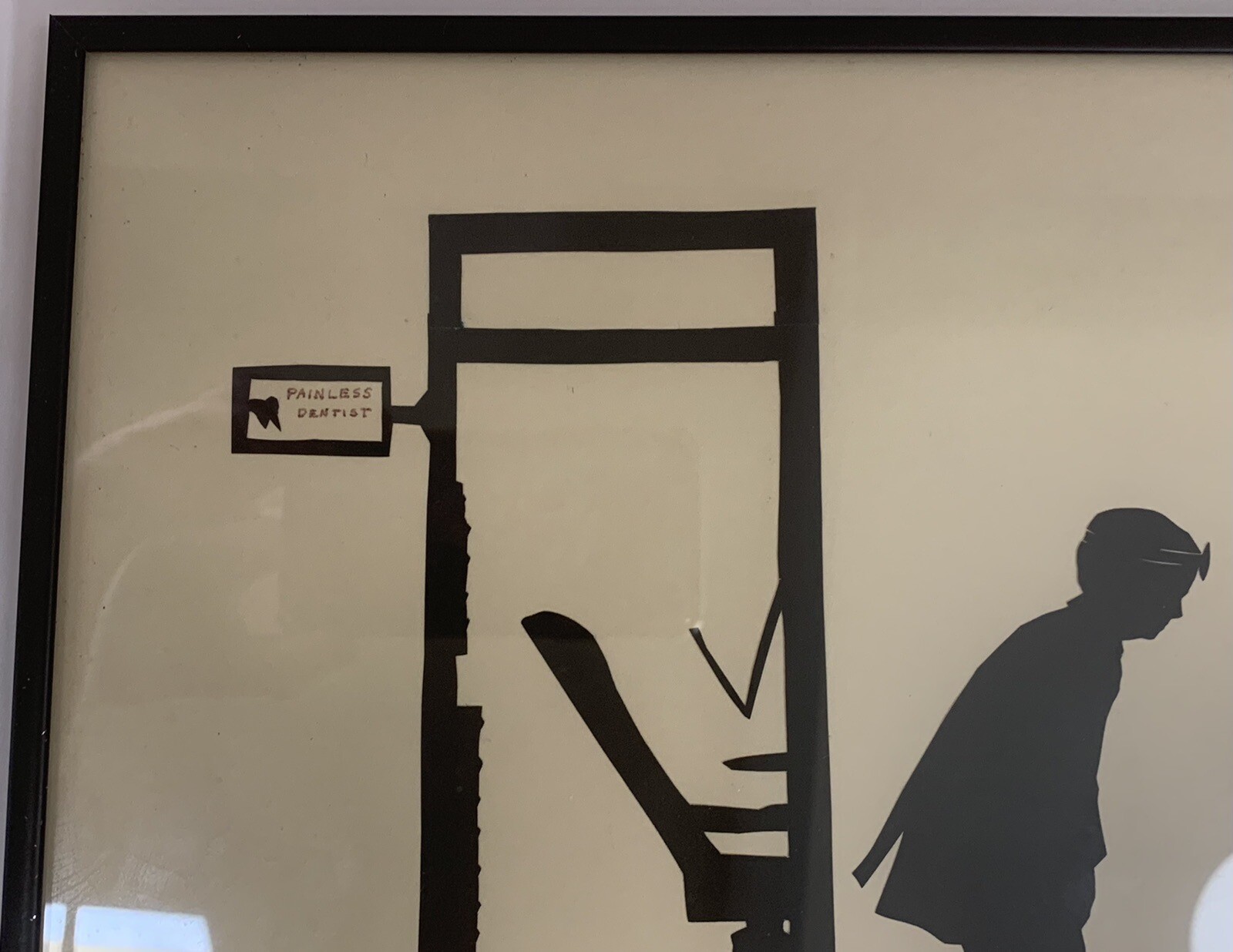 Dentist Office Picture Silhouette Cutting Paper Artwork Original Signed & Framed