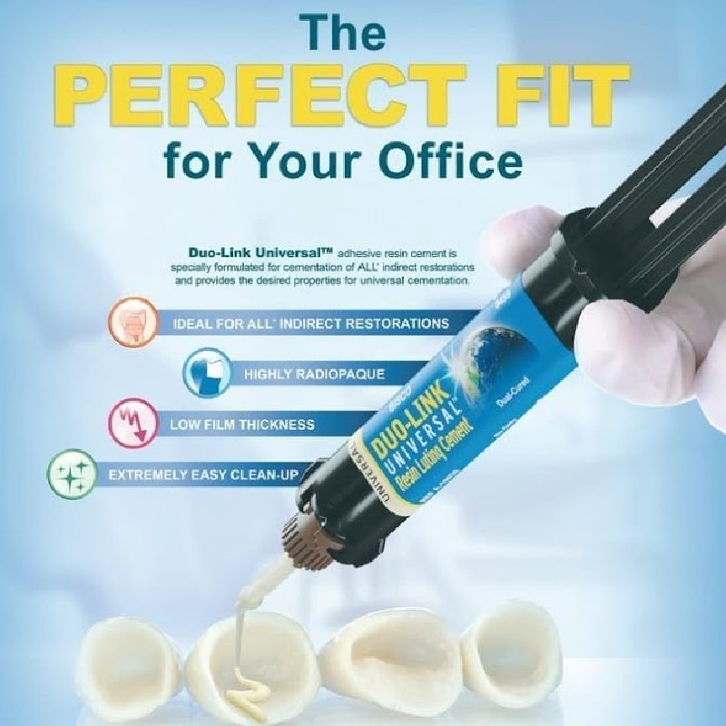 Dental DUO LINK UNIVERSAL Dual Cured Automix Resin Luting Cement 8gm Syr