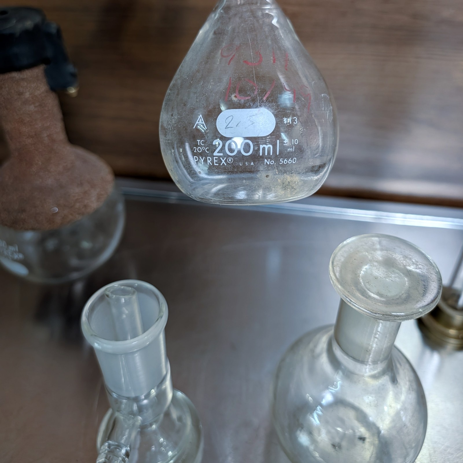 PYREX Kimax & Other Chemistry Laboratory Glass Jars Flasks Vintage Mixed Lot of