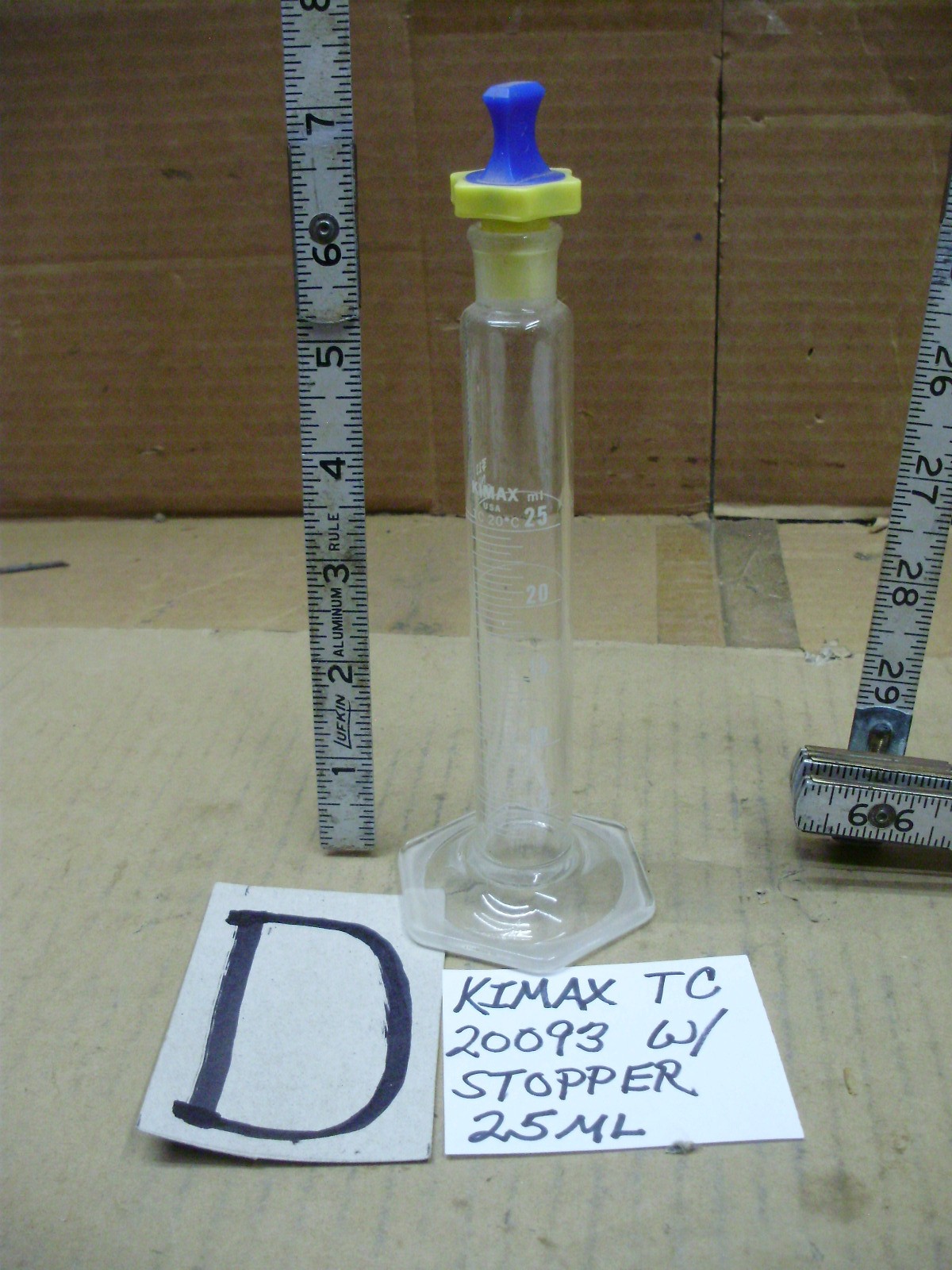 Graduated Glass 25ml Cylinders, Pyrex, Kimax, Unbranded, Sold Separately