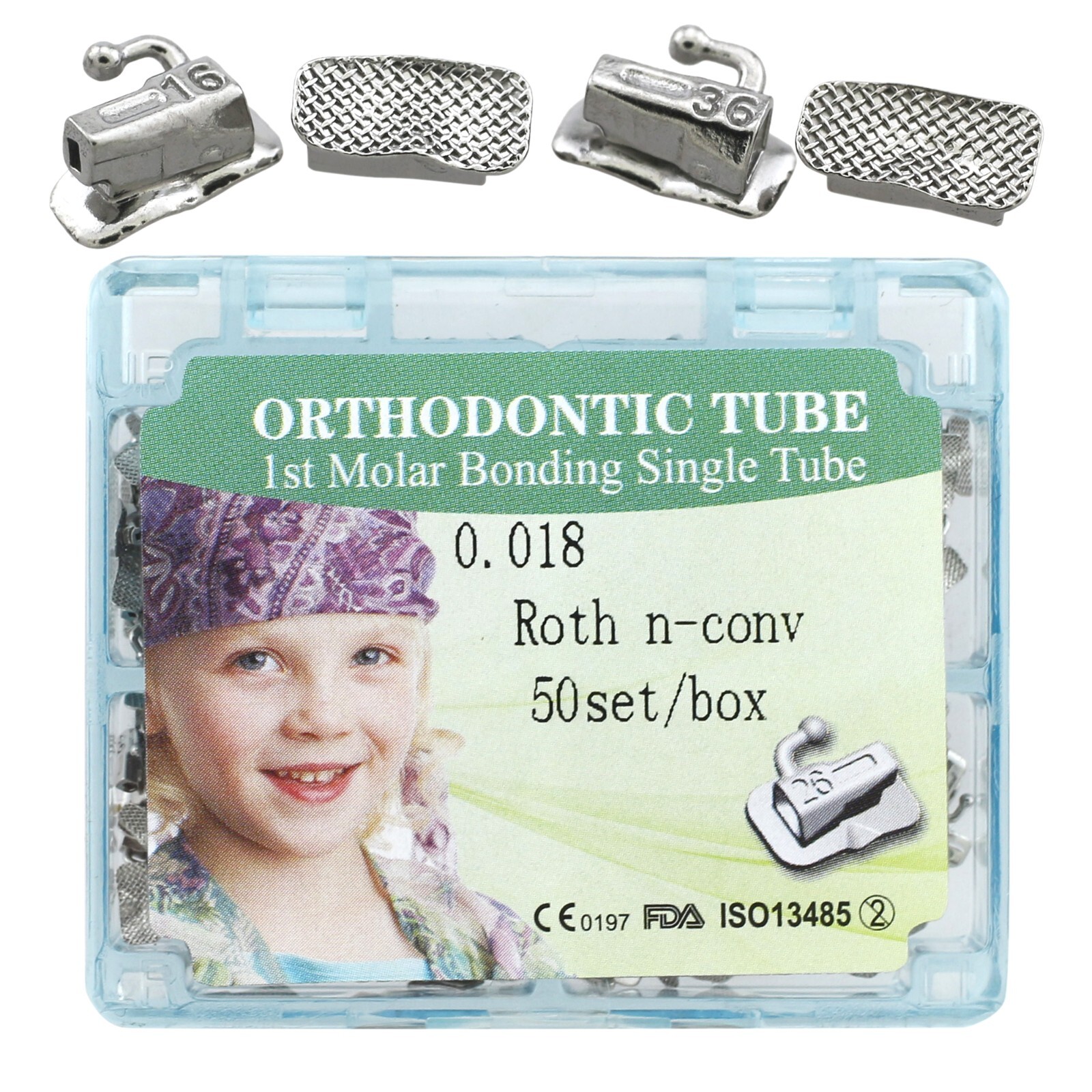 200 Tubo Ortodoncia Orthodontic Buccal Tube Roth MBT 022 1st 2nd Molar Bondable