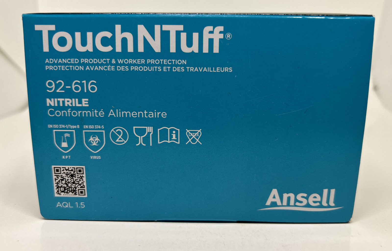 Ansell Blue Touch N Tuff 3mil Nitrile Ambidextrous Exam Chem Glove Medium 92-616