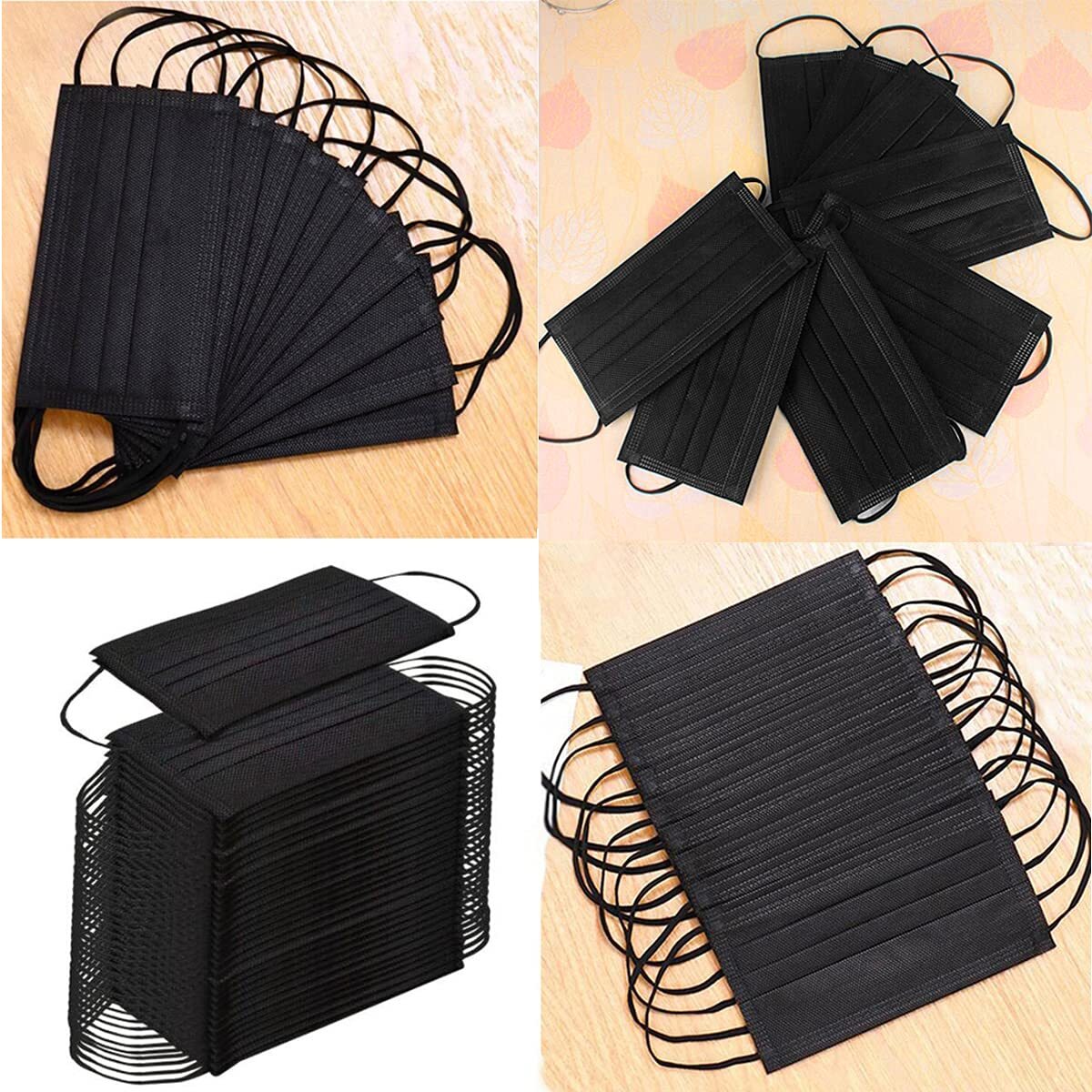 500x Mascaras Negras Reforazado Quirurgicas Desechables Cubrebocas Medicas Negro