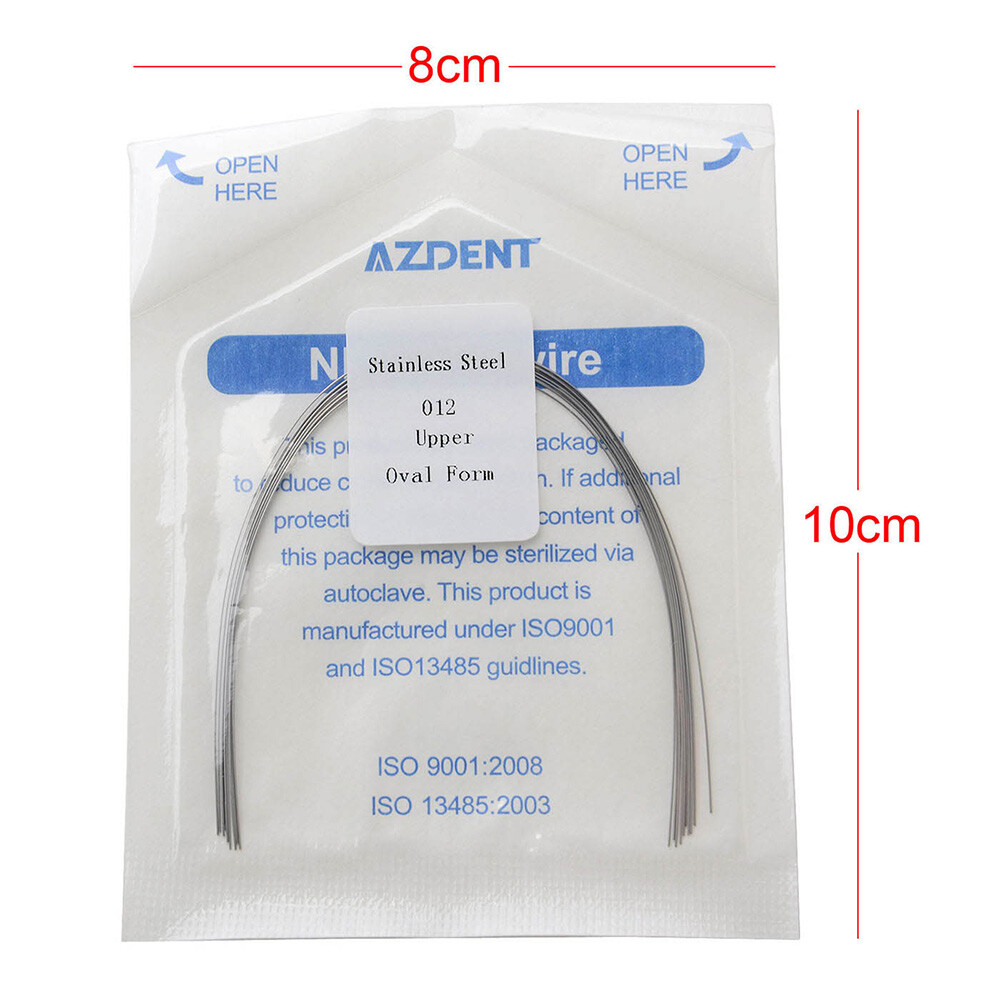 10pcs/Pack Dental Orthodontic Stainless Steel Oval Form Round Arch Wires AZDENT