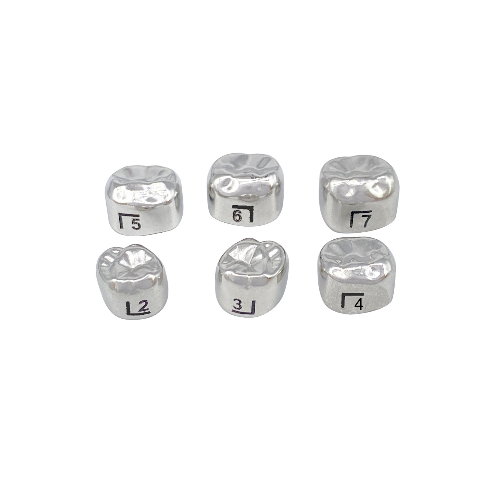 5Pcs Dental Adult Crown Stainless Steel Permanent Molar Teeth Temporary Crowns