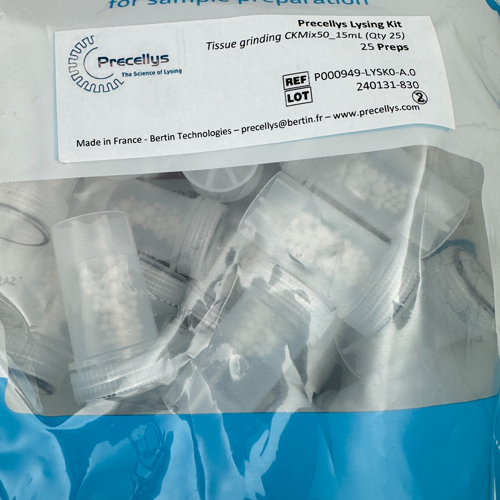 Precellys 15 mL Tissue Grinding Kit 15 ML QTY 25 P000949-LYSK0-A