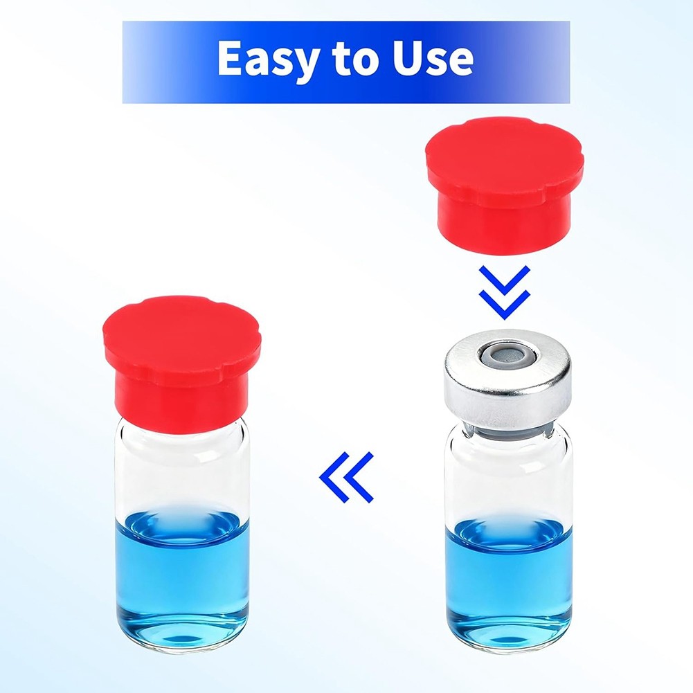 10pcs 3ml Glass Vial Caps, Multi-Color Rubber Leakproof & Reusable Lids3655