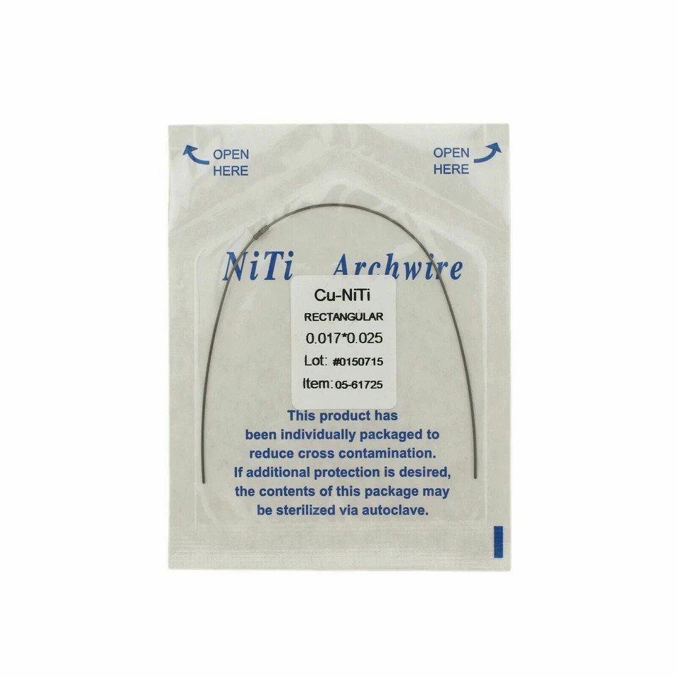 Dental Orthodontic Cu NiTi Copper Nickel Titanium Arch Wire Rectangular Round