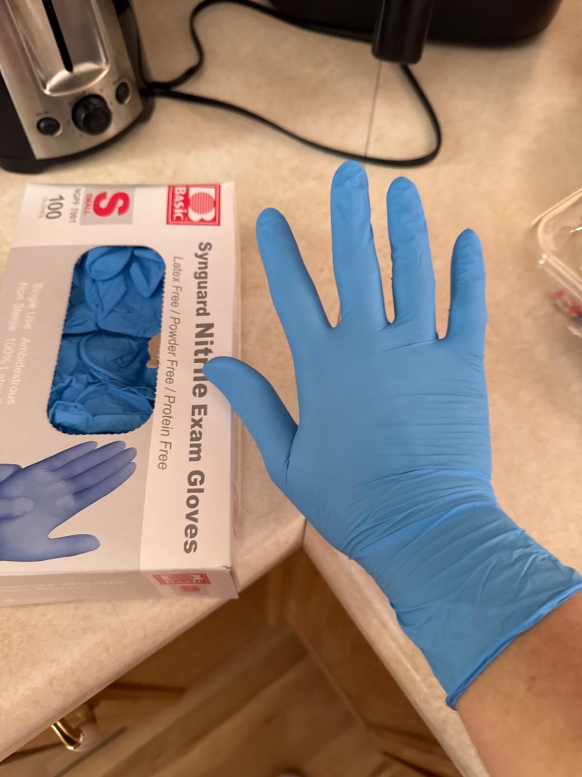 1000PCS Dental Medical Blue Nitrile Exam Gloves Latex & Powder-Free Food-Safe