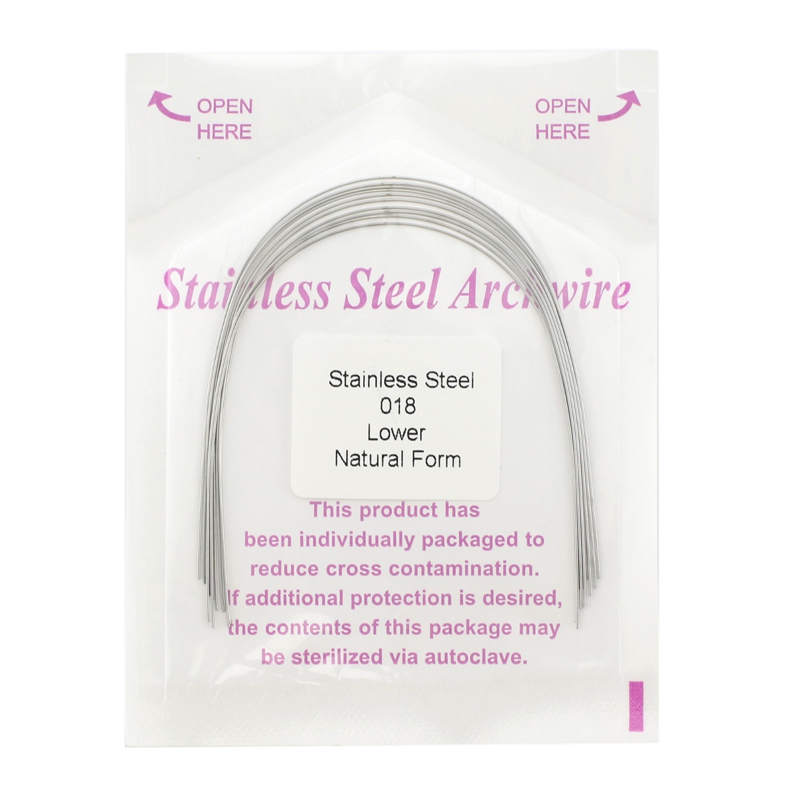100pcs Orthodontic Archwire Stainless Steel Brace Wires Natural Round Rectanglar