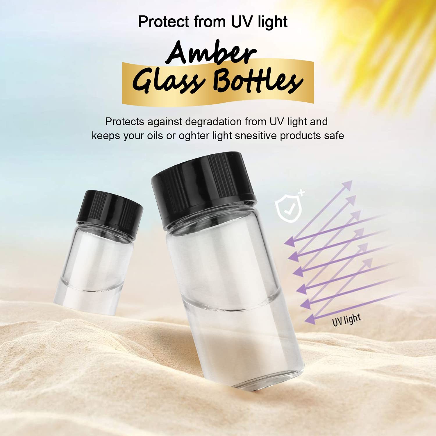 50 Pack,5ml (1/6 oz) Clear Glass Liquid Sample Vial with Screw Caps,Empty Ref…