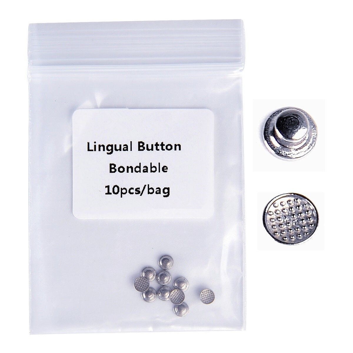 10Pcs/Bag Dental Orthodontic Metal Bondable Lingual Button Round Base Monoblock