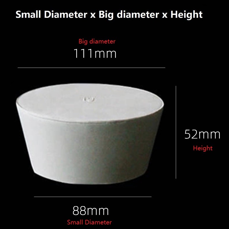 White Rubber Stopper Bungs Laboratory Solid Hole Stopper Tapered Flask 27 Sizes
