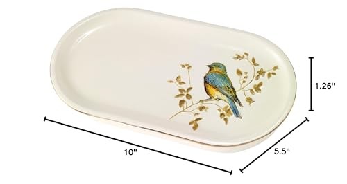 Avanti Gilded Birds Vanity Tray, Decorative Countertop Bath Accessory