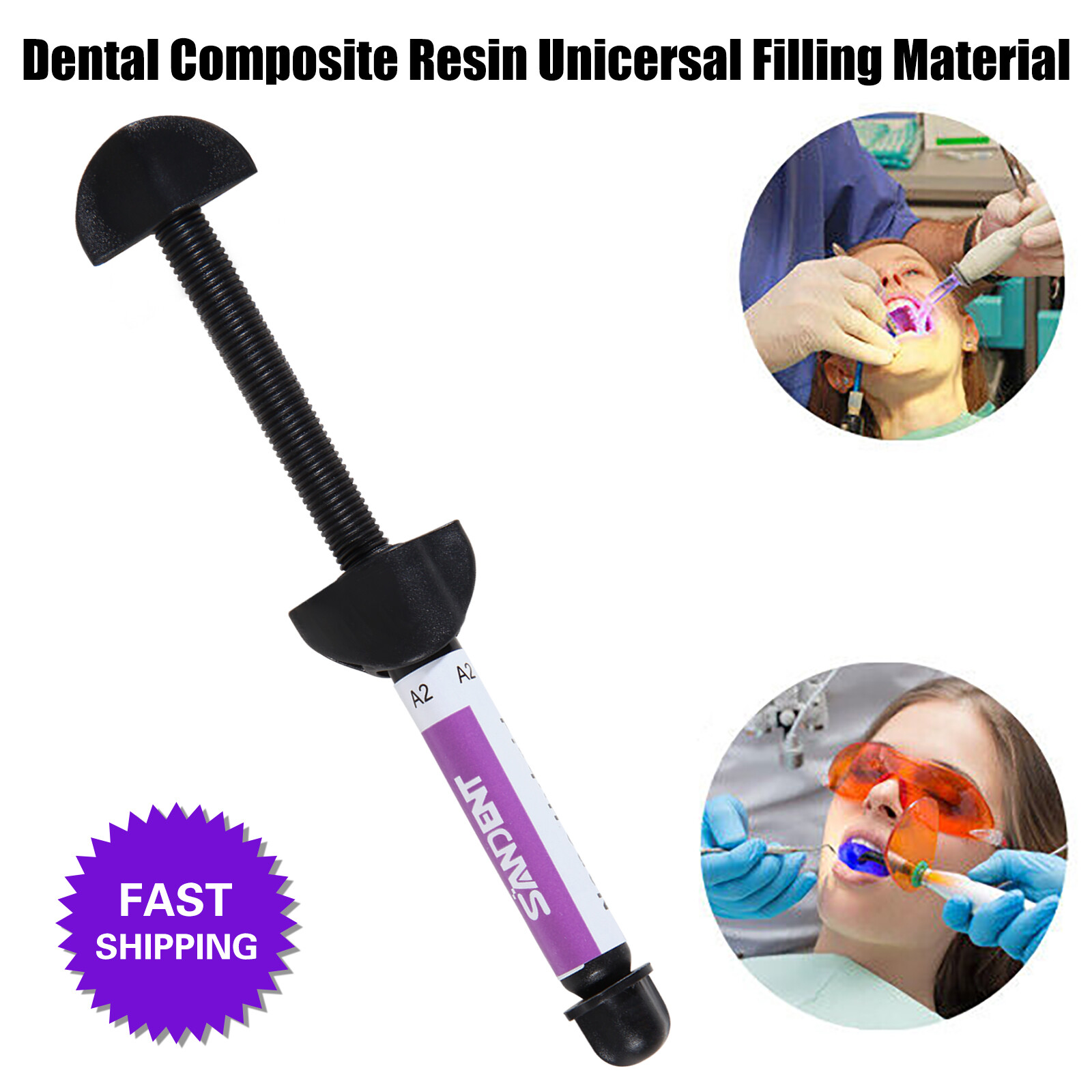 SANDENT Light Cure Hybrid Composite Dental Resin – 4.5 g 001-001 A2 Cure NEW H