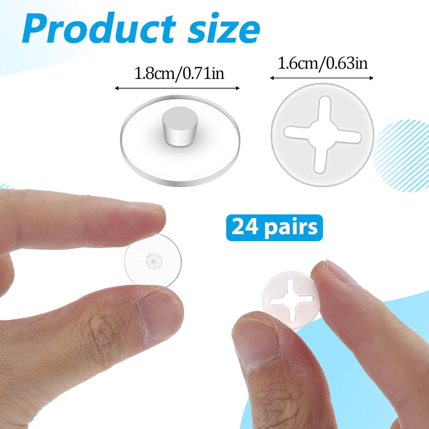 24 PCS Clear Bib Snaps for Runners, Race Number Buckle Fixing System, Triathlon