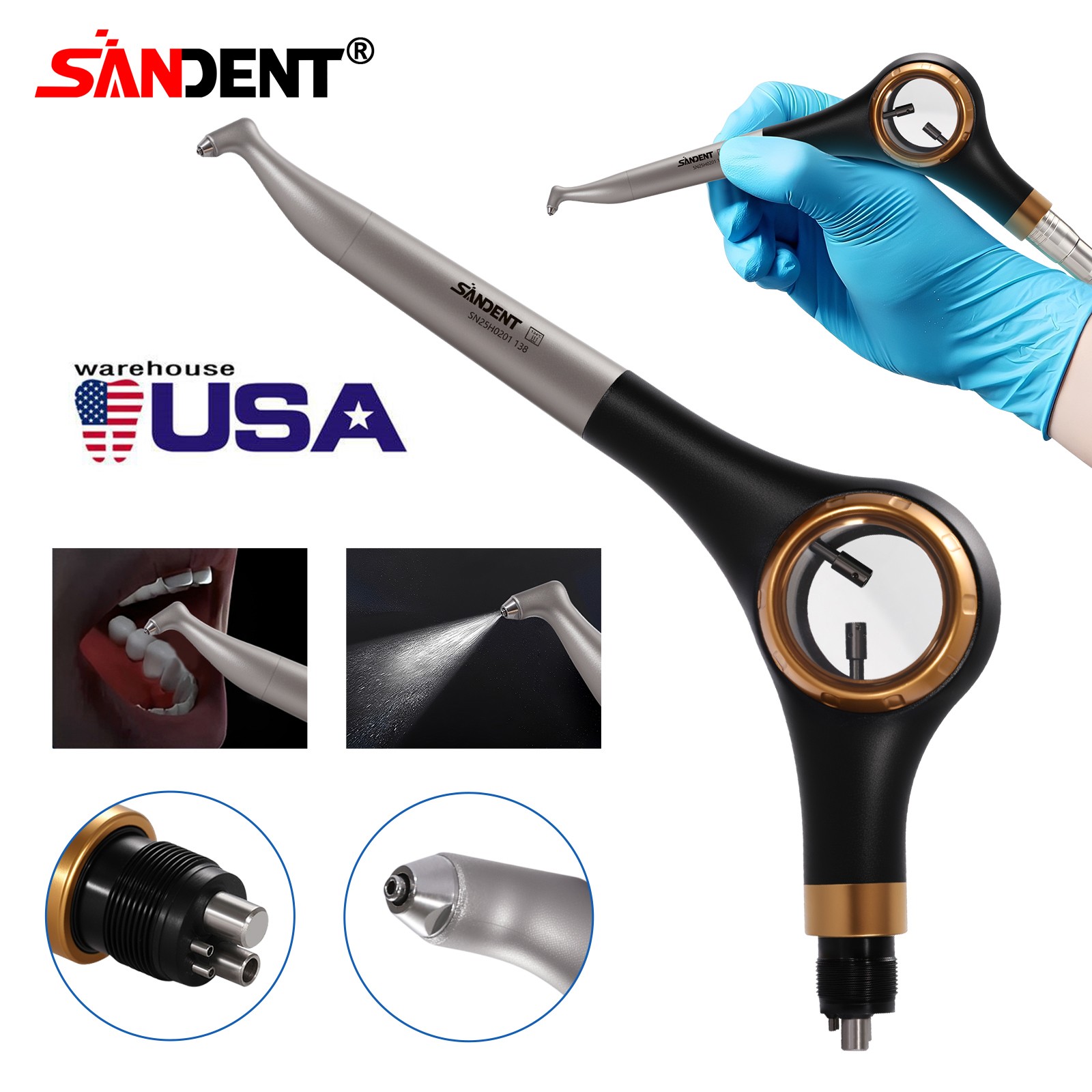 Woodpecker Style Dental Air Polisher AP-H Supragingival Polishing Handpiece