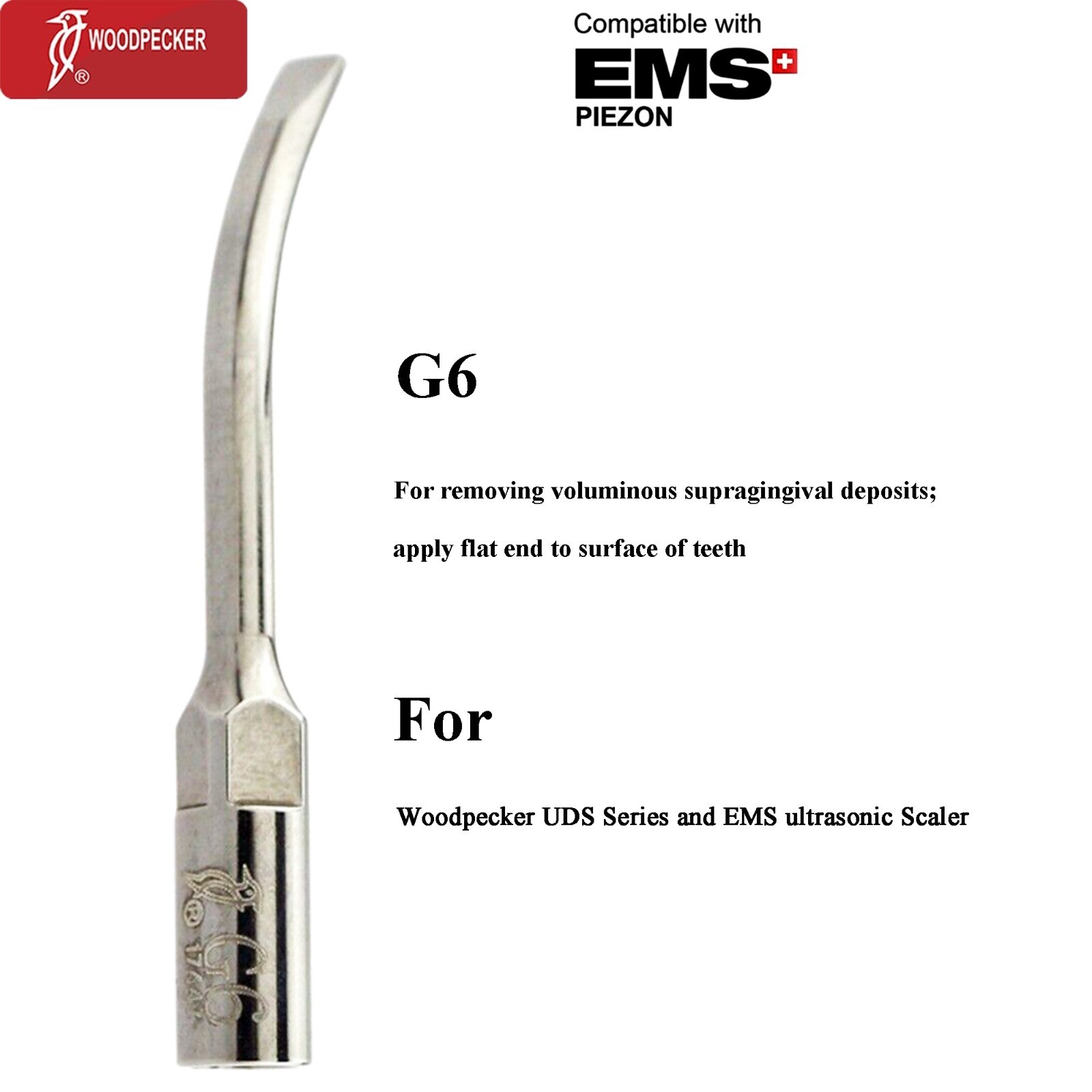 Woodpecker Dental Ultrasonic Scaler Handpiece HW-5L Piezo Tips P1 EMS PIEZON LED