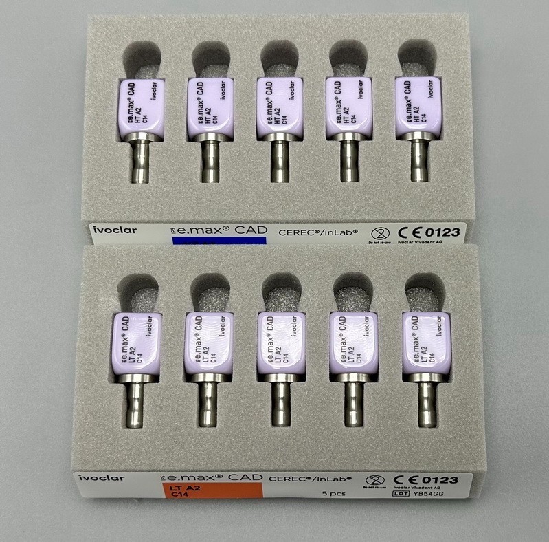 C14 Dental Emax CAD Glass Ceramic Blocks Lithium Disilicate LT HT A1 A2 A3
