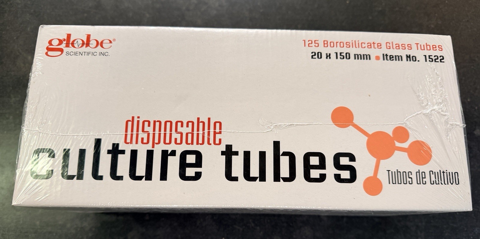 Globe Scientific Disposable Culture Tubes, 125 Qty. Borosilicate Glass.20x150mm