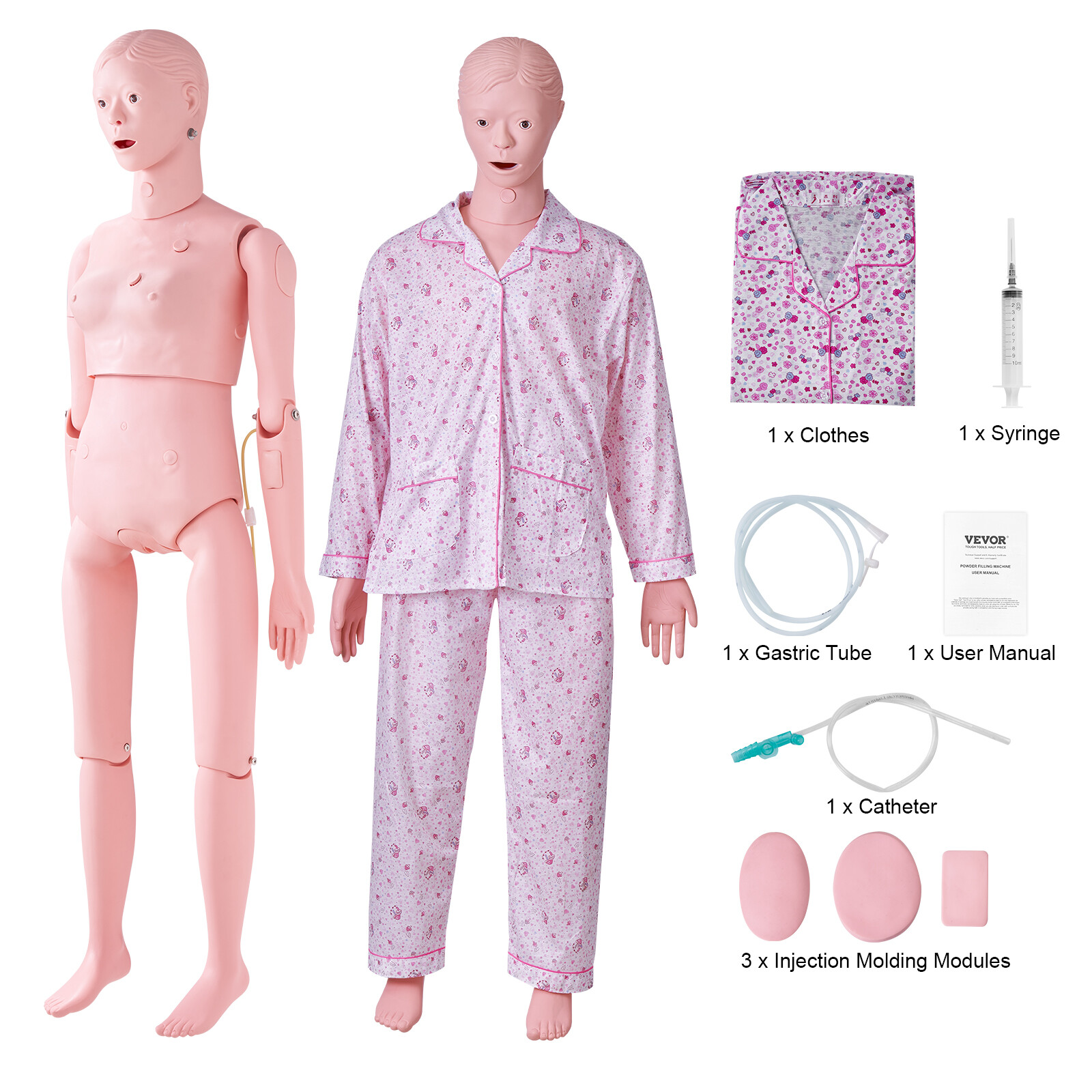 VEVOR Female Manikin Model Anatomical Nursing Training Patient Care Practice