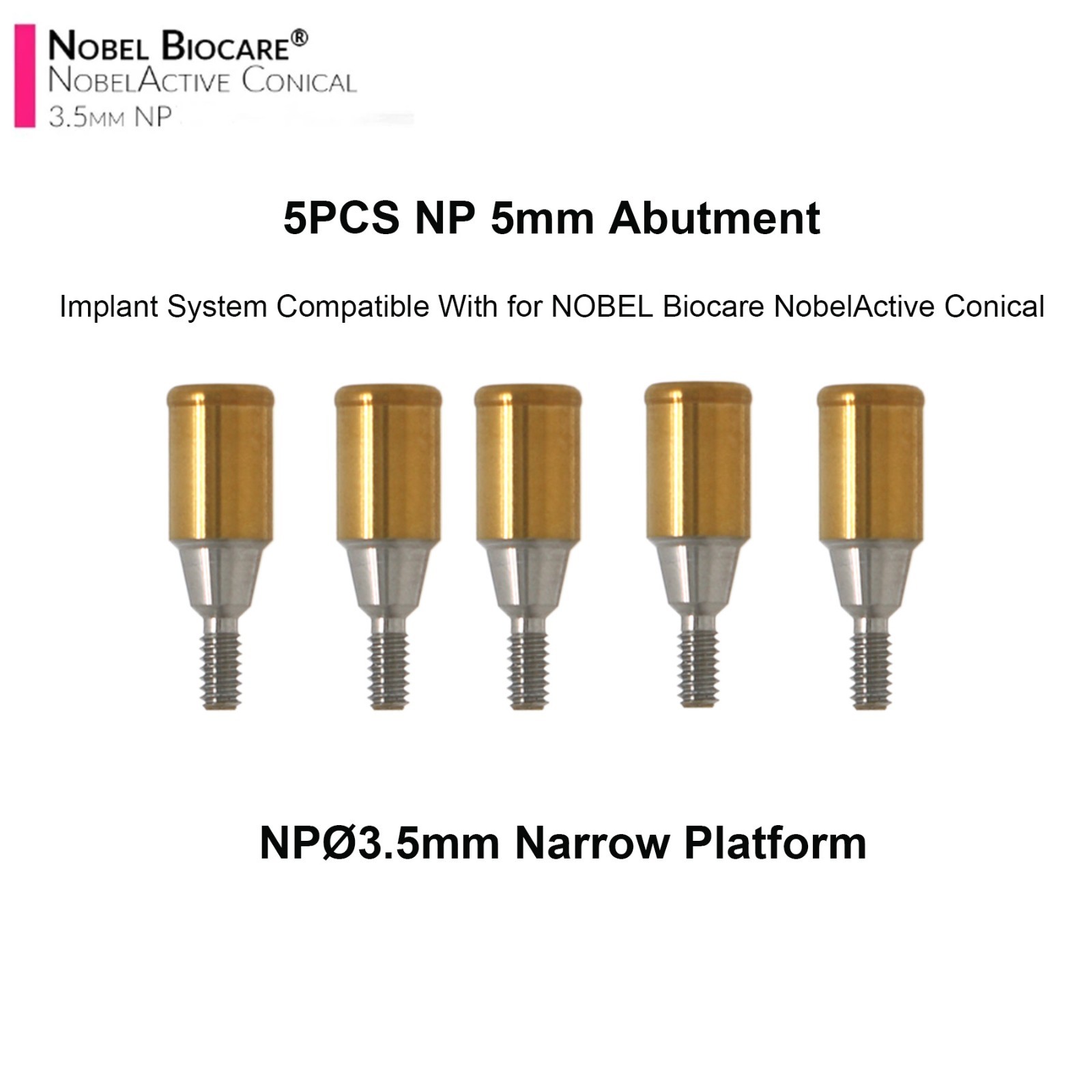 US Locator Abutment NP 3.5mm RP 4.3mm for Nobel Active Conical & Cap Inserts Kit