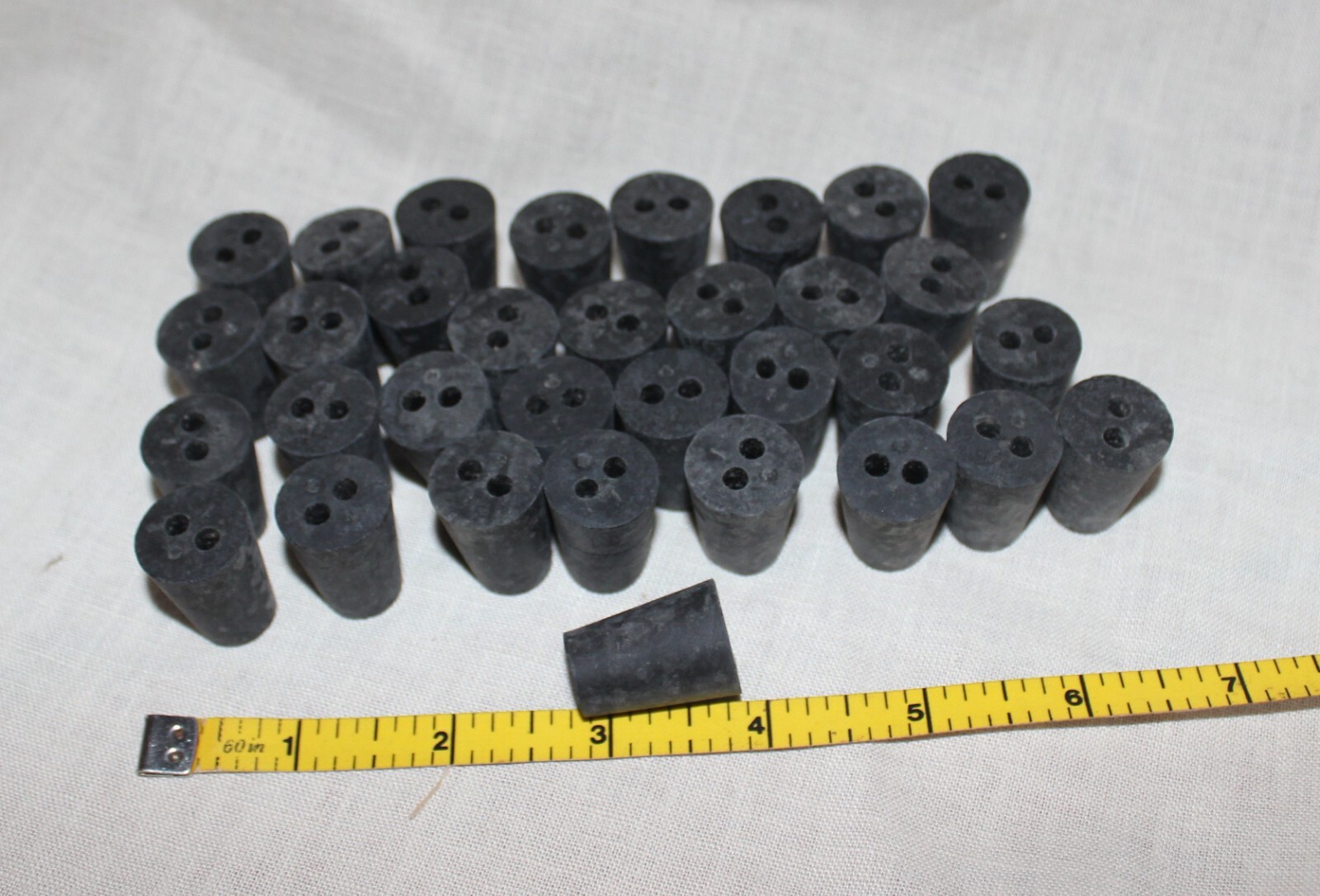 2-Hole Rubber Stoppers, Two-Hole #1 RUBBER STOPPERS, 32ea, New Old Stock
