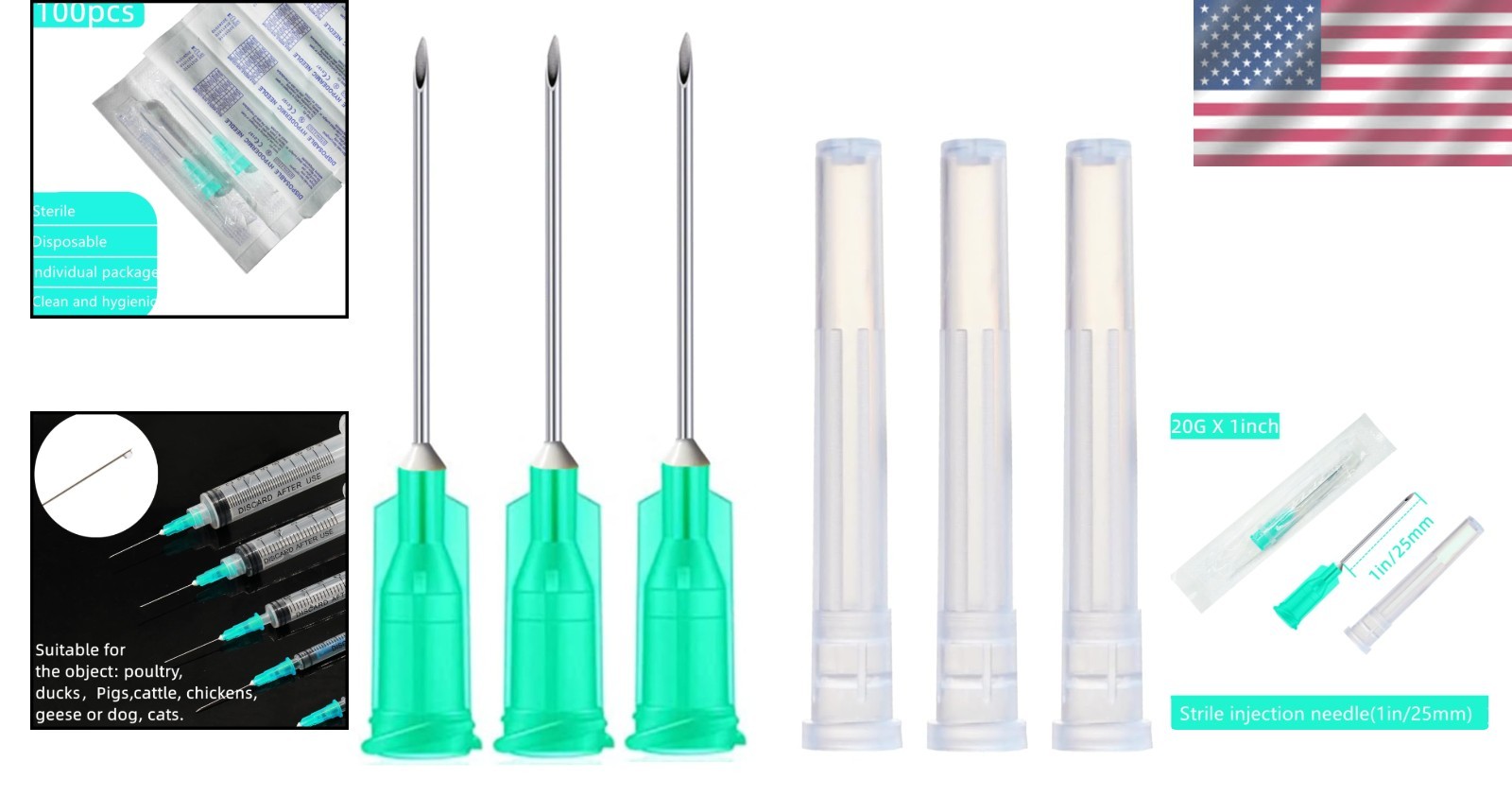 Versatile 21Ga 1-Inch Disposable Injection Needles – 100 Pack for Everyday Use
