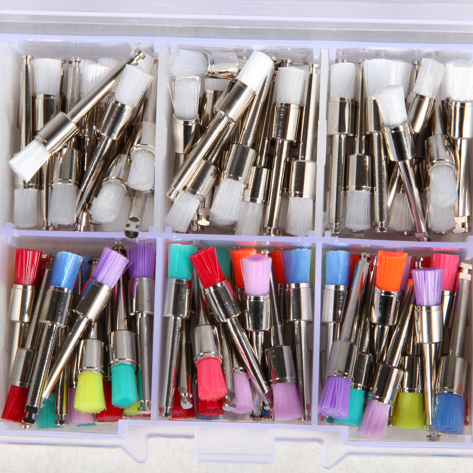 200pcs US Mixed Dental latch type prophy polishing brush flat tapered Brushes ty