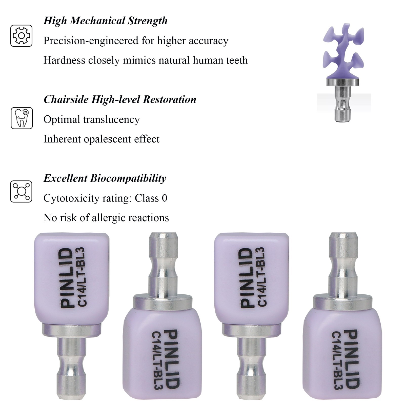 C14 LT Dental Lithium Disilicate Glass Ceramic Blocks E.Max Block Cerec CAD/CAM