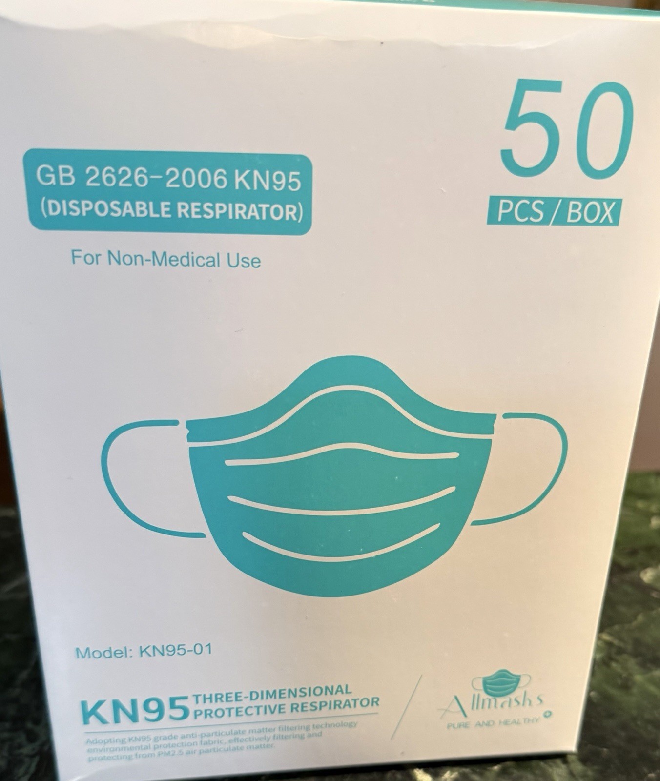 50 PCS KN95 Protective 5 Layers Face Mask Disposable Respirator BFE 95% PM2.5