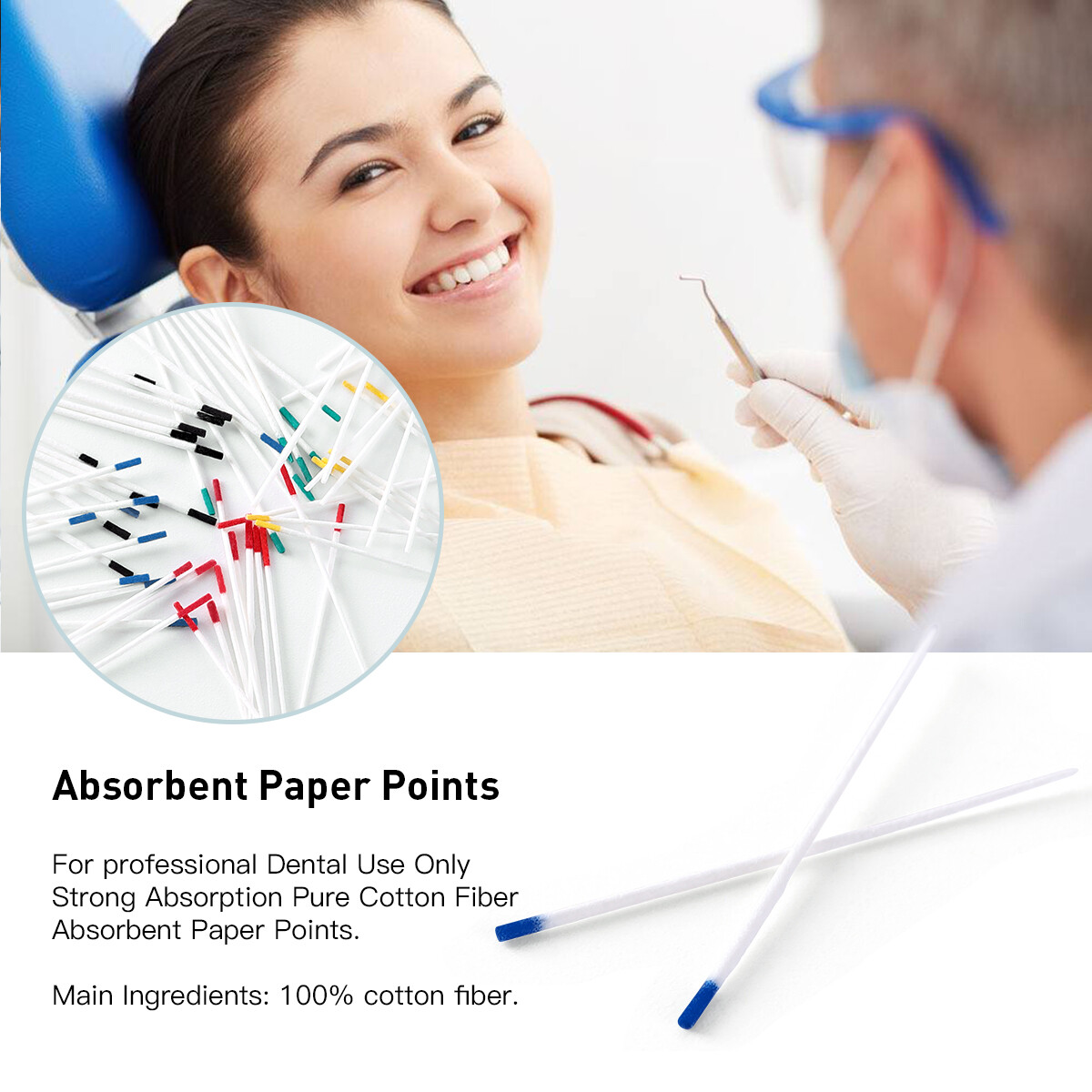 Dental Eododontic Absorbent Paper Points/Gutta Percha Points For Endo Root Canal