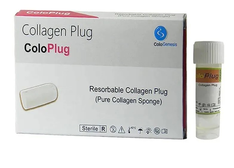 Colo Plug Sterile Collagen Plug (50 Packs) 8 × 20 mm Free Shipping