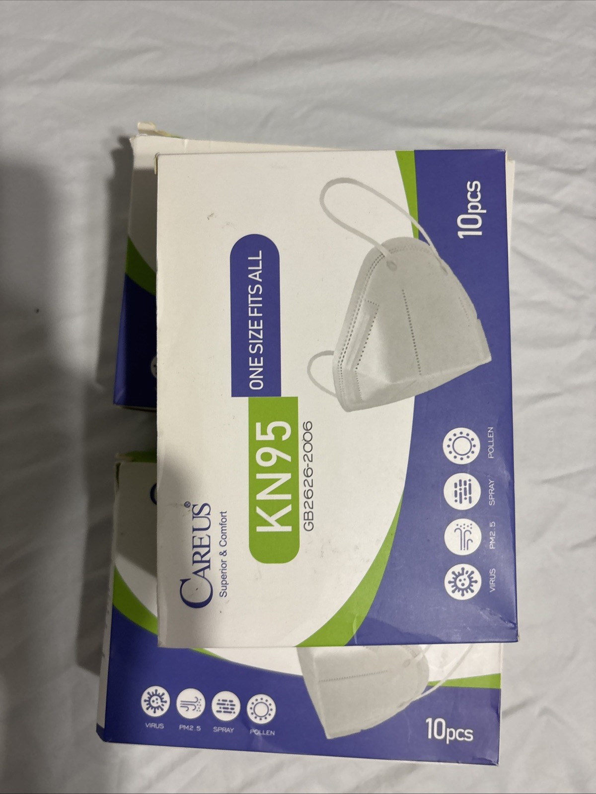 Careus KN95 Disposable Face Masks 10pcs One Size Fits All GB2626-2006