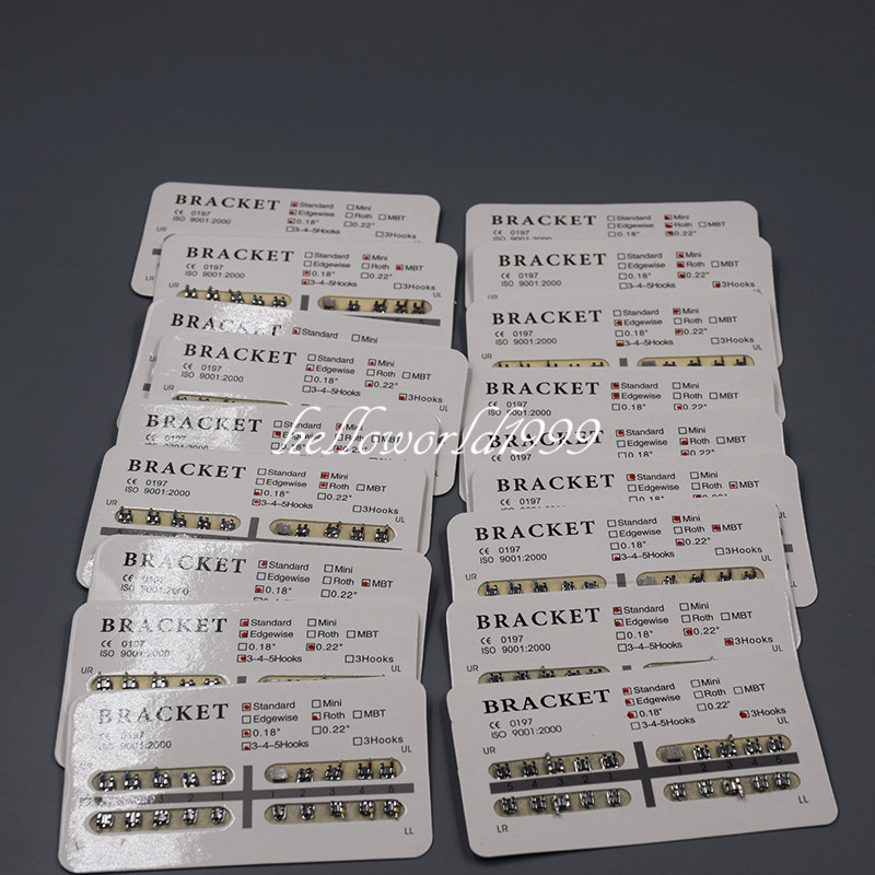 20 Pcs/Pack Metal Dental Orthodontic Brackets Braces MBT Slot.022 3-4-5 W/ Hooks