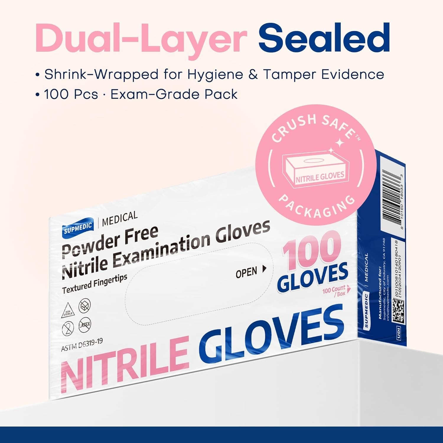 Nitrile Medical Exam Gloves – Powder-Free, Latex-Free, 100 Pcs for Everyday Use