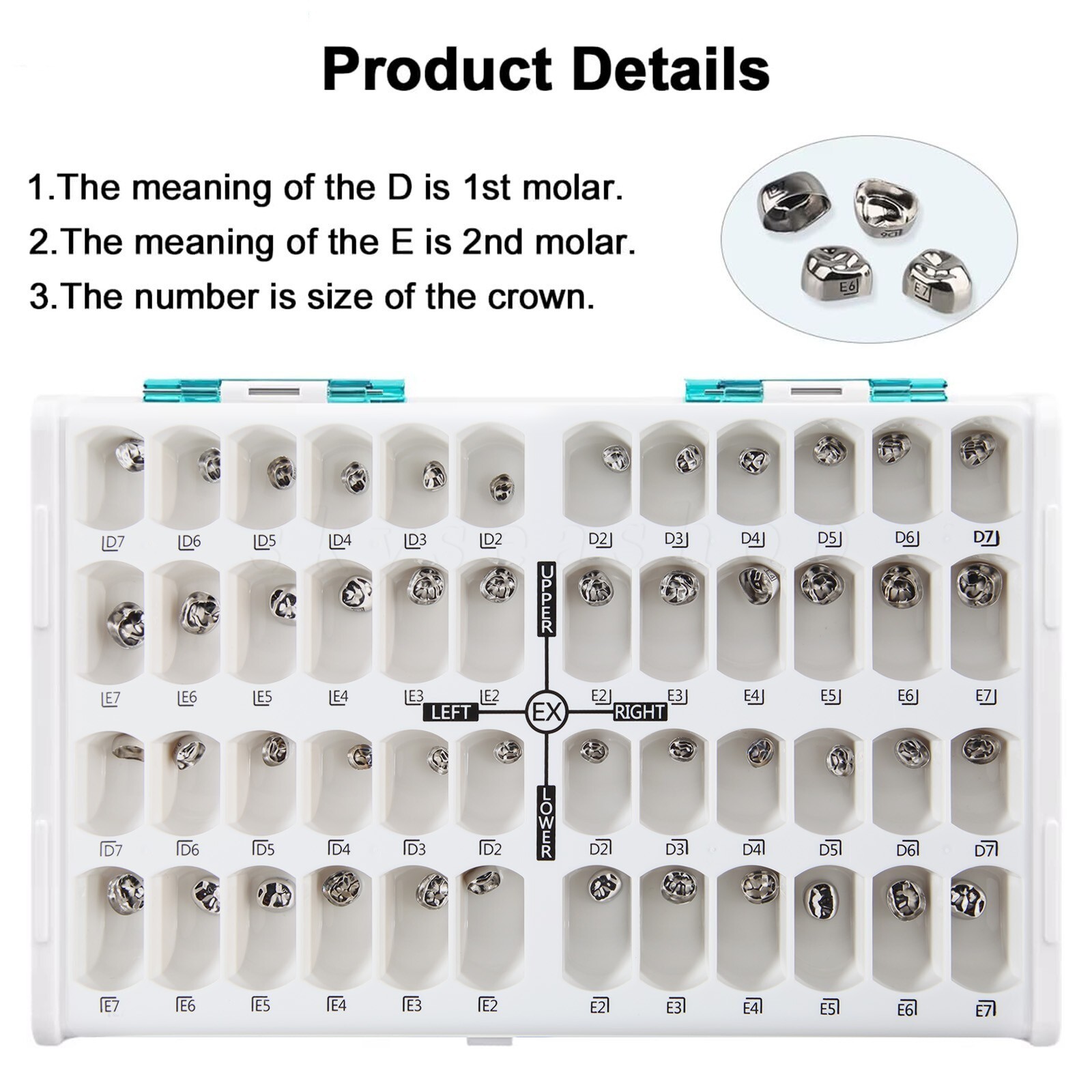 Dental Stainless Steel Primary Pediatric Pedo Molar Crowns Baby Kids Teeth Crown