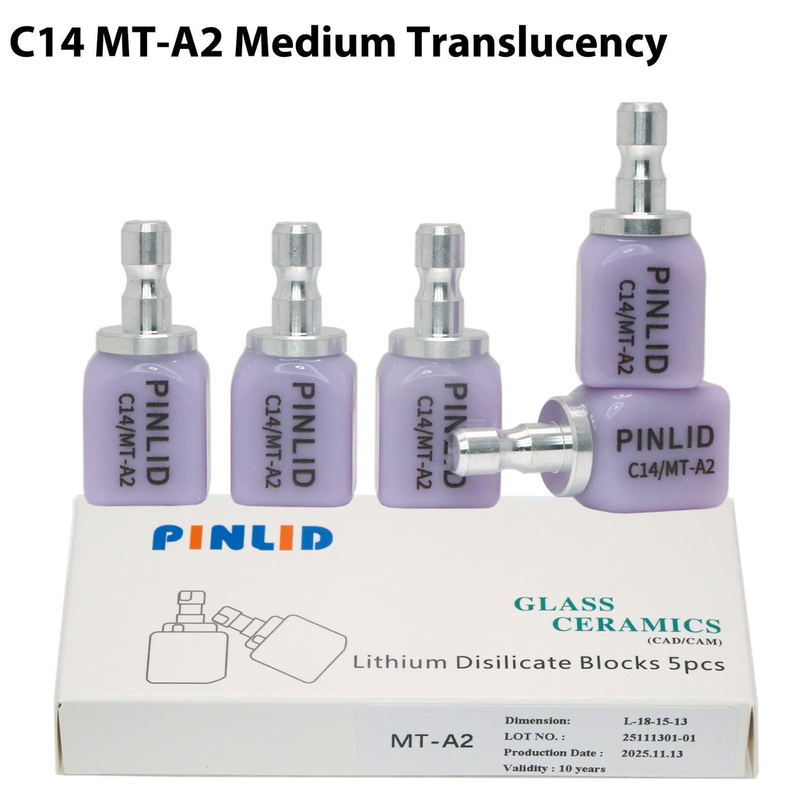 Dental C14 MT Emax Glass Ceramic Blocks Lithium Disilicate CAD/CAM CEREC