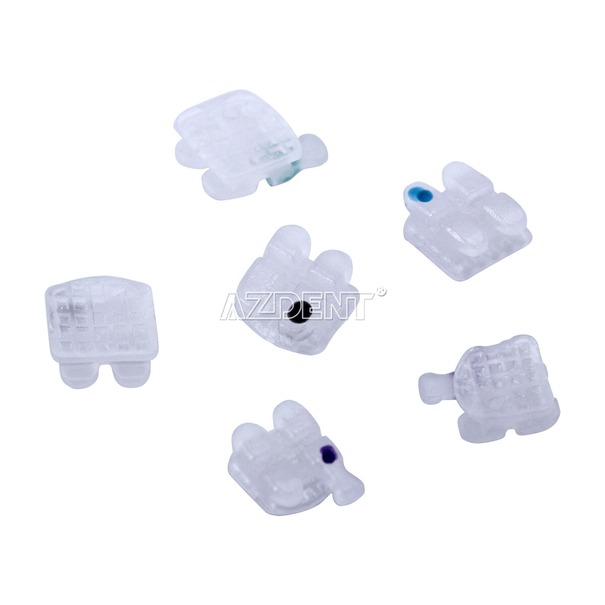 AZDENT Dental Orthodontic Ceramic Brackets Braces Roth MBT 022 /018 Hooks 345