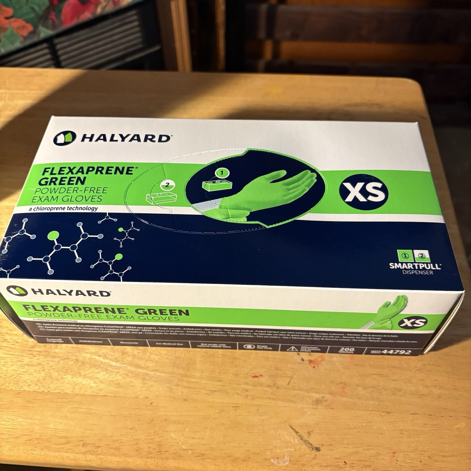 Halyard FLEXAPRENE* GREEN Exam Gloves 44792 – 1 BOX of 200 X-SMALL