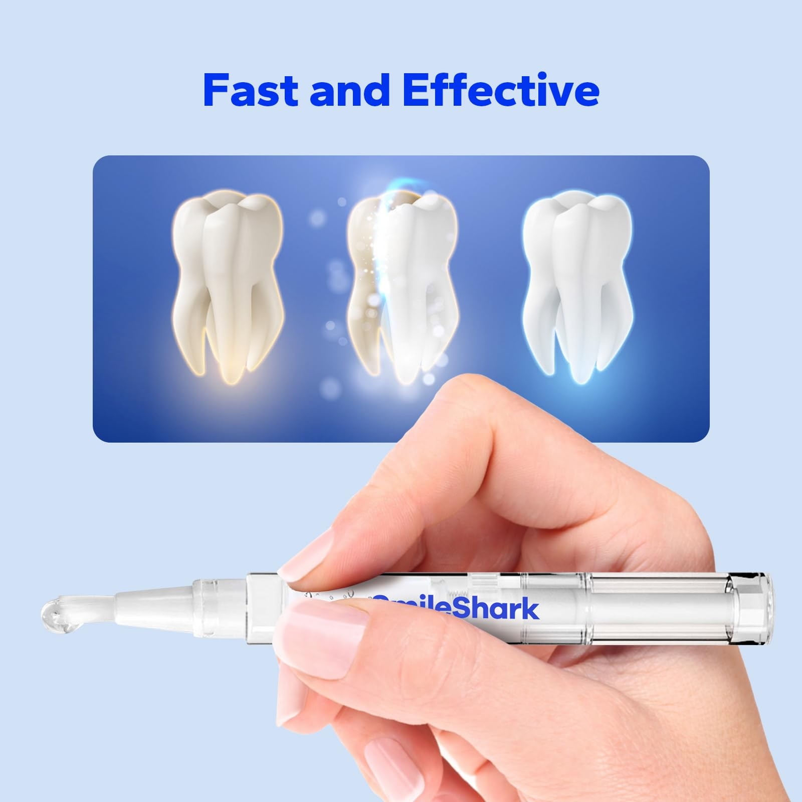 SmileShark Premium Teeth Whitening Pens 0.02 Fl Oz (Pack of 4), Transparent