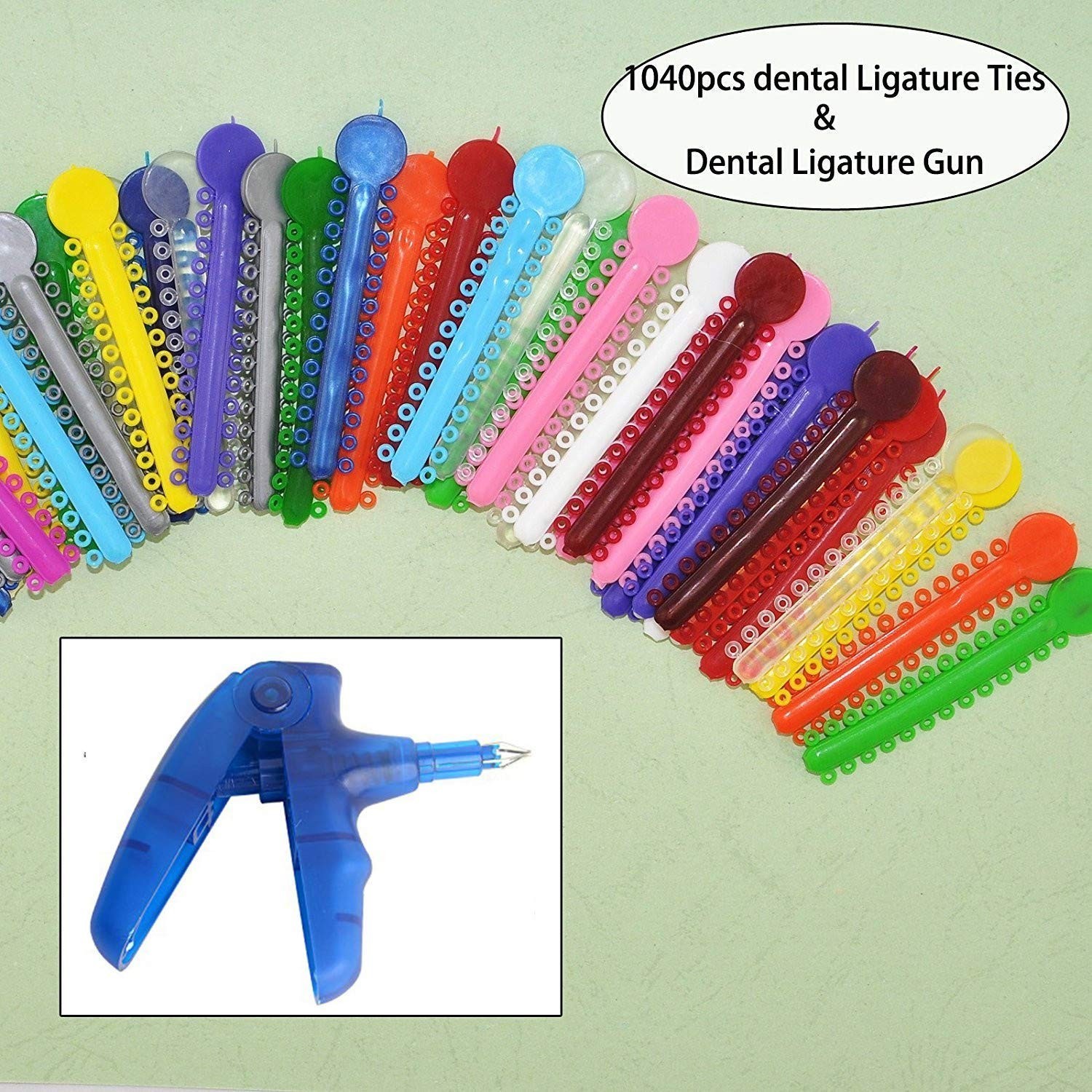 Complete Orthodontic Ligature Tool Set – 1040 Colorful Rubber Bands for Braces