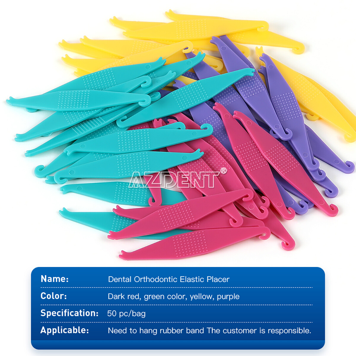AZDENT 5000Pcs Dental Orthodontic Elastics Braces Rubber Bands 3.5/5.0/6.5OZ