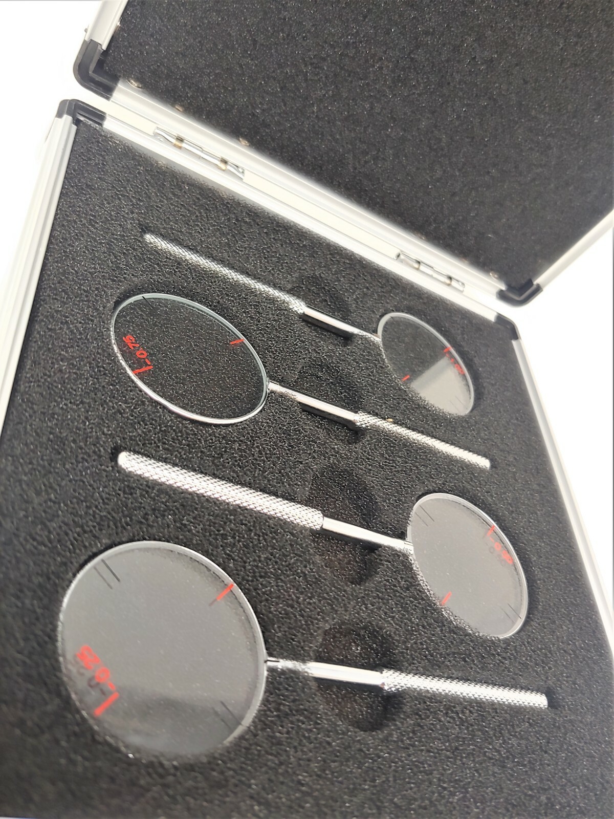 0.25/0.50/0.75/1.00 Optometry Trial Jackson Cross Cylinder Diopters Lens /w Case