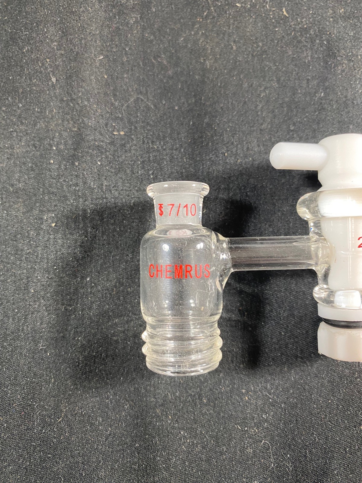 CHEMRUS Glass 7/10 20-400 Thread Stopcock Cleanse-Free Vacuum Adapter CR-2028-04