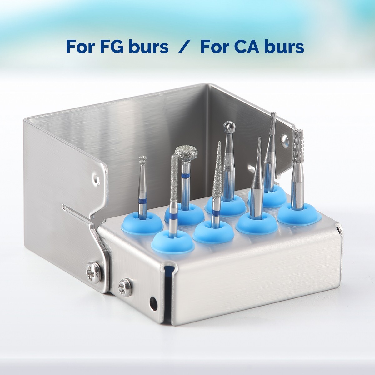 8/30Holes Bur Dental Burs Disinfection Autoclave Stand Holder Block Case Steel